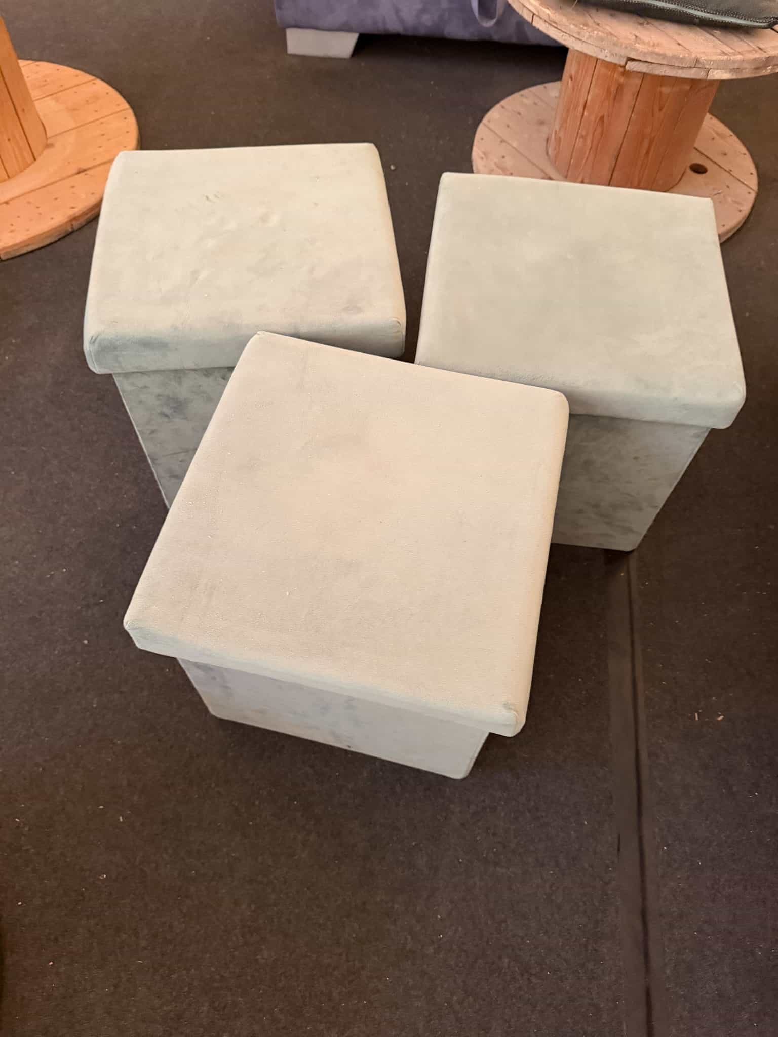 3x Sitzkubus beige, Stoff