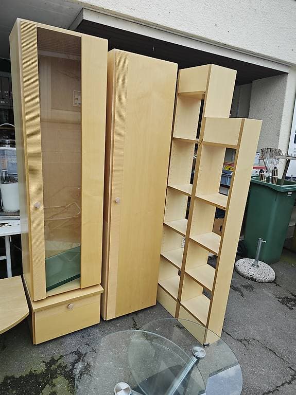 Regal Schrank Vitrine mit Tablare Holz
