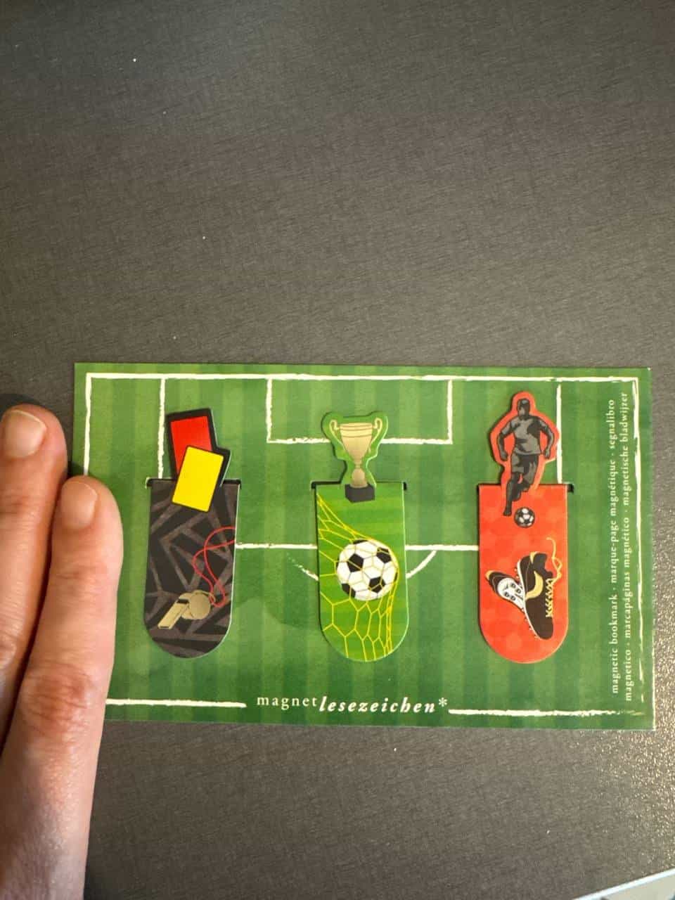 3 magnetische Lesezeichen Fussballfan