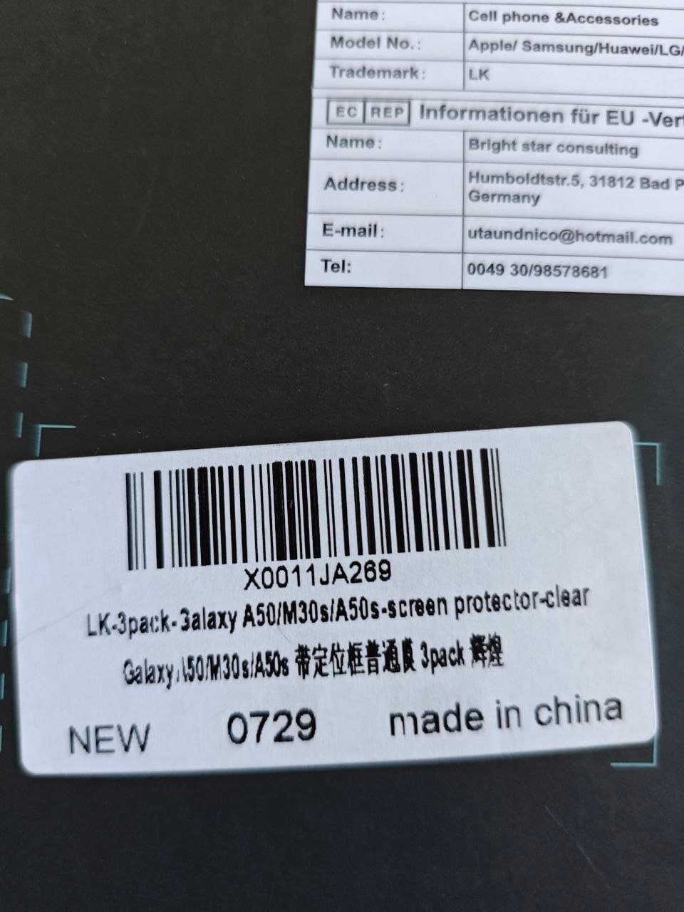 Screen Protector für Galaxy A50 (3er Pack)
