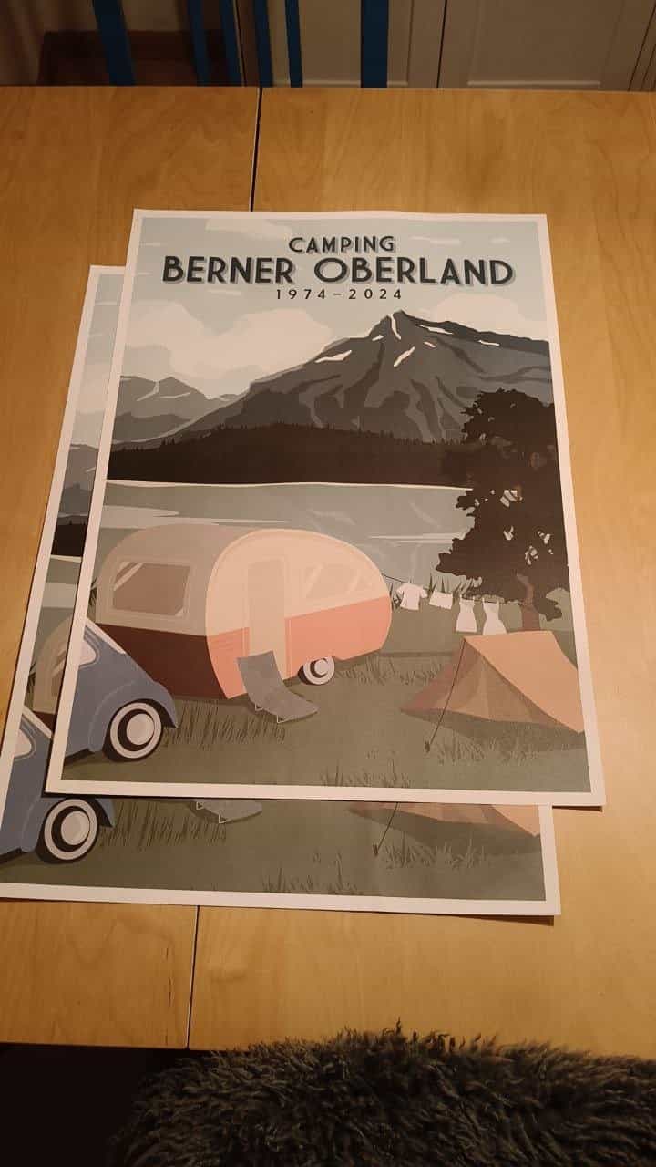 2x Poster Camping Berner Oberland 1974-2024