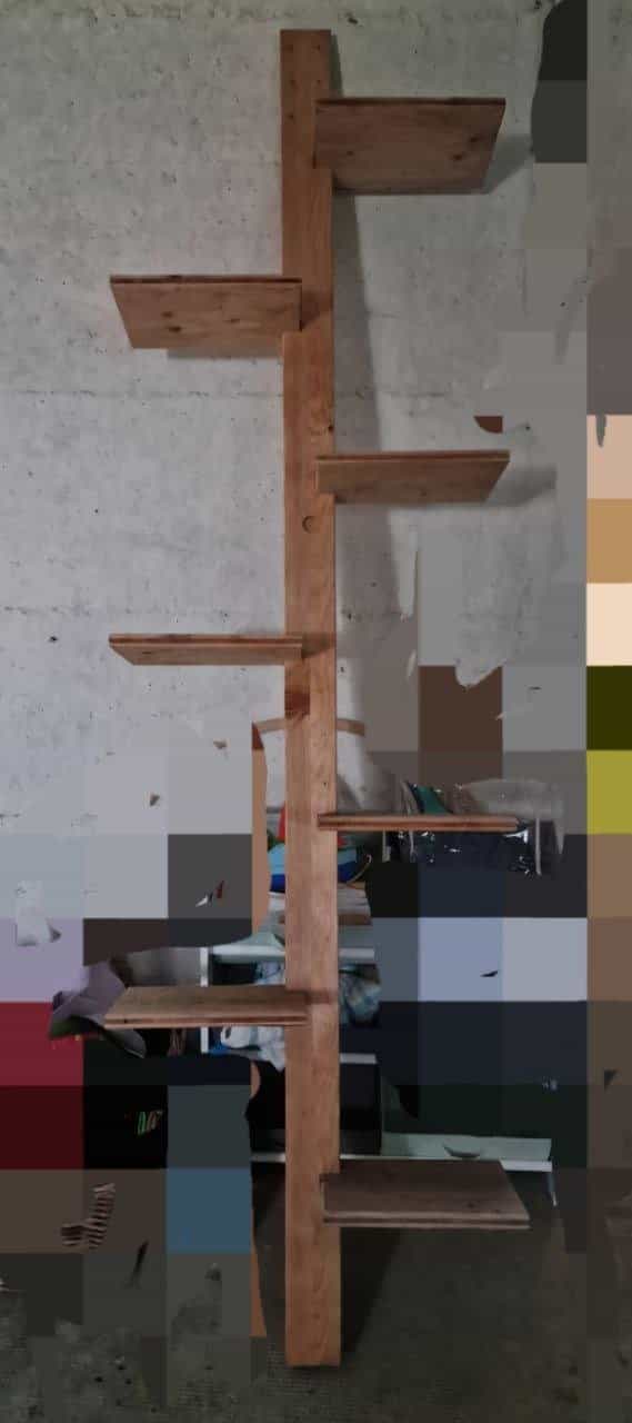 Katzenleiter / Katzentreppe (halb, zusammengebaut) + Einzelteile