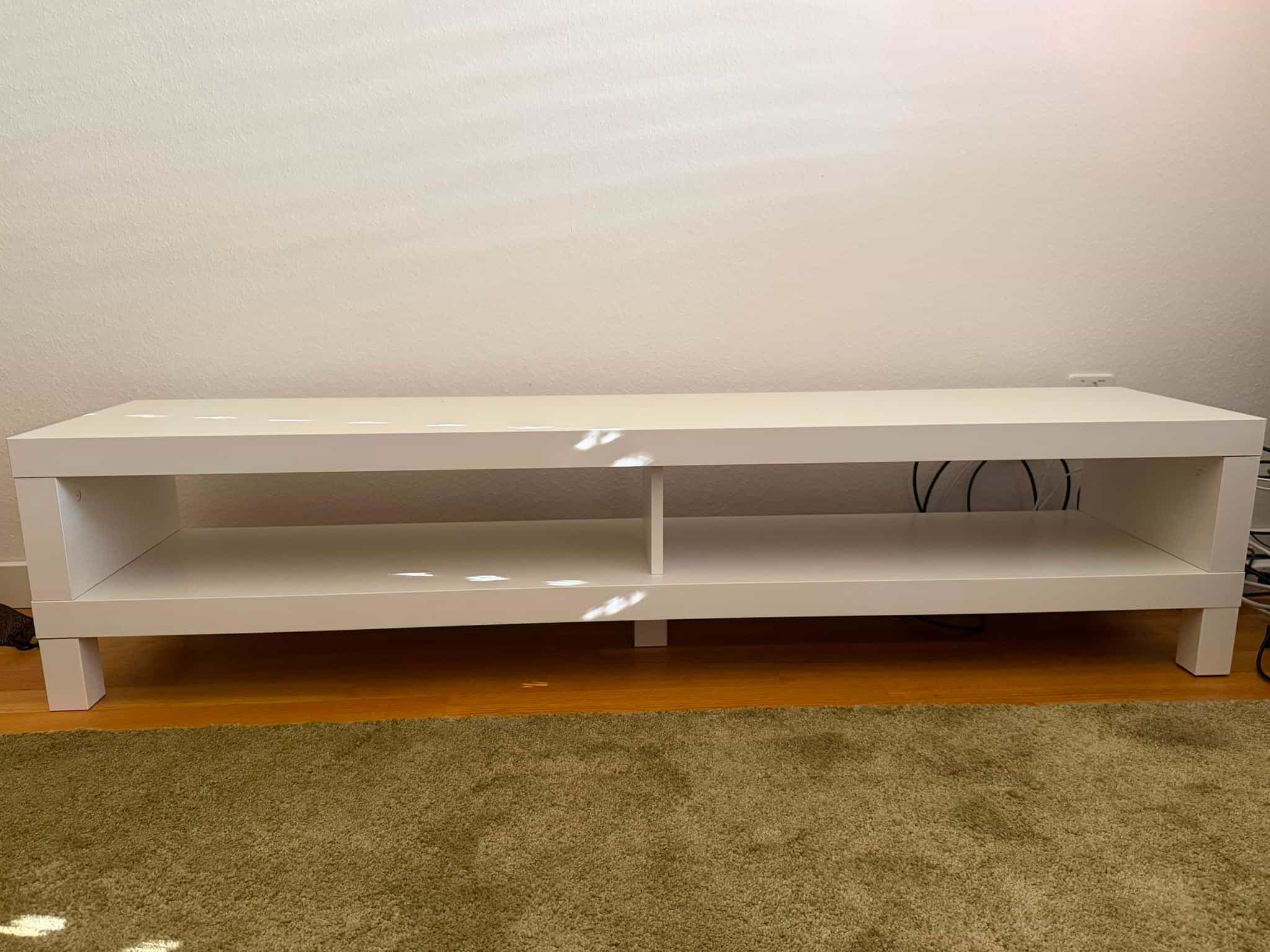 TV Stand, white with shelves