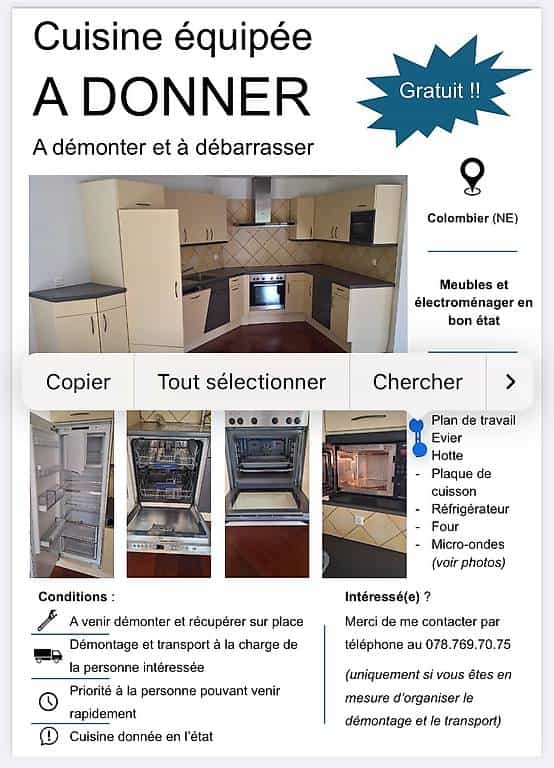 Cuisine à démonter