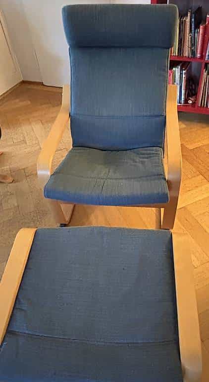 POÄNG Sessel mit Hocker