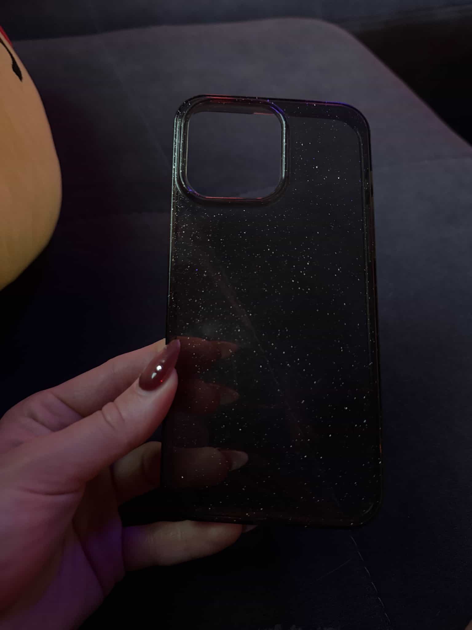 Smartphone-Hülle, schwarz mit Glitter