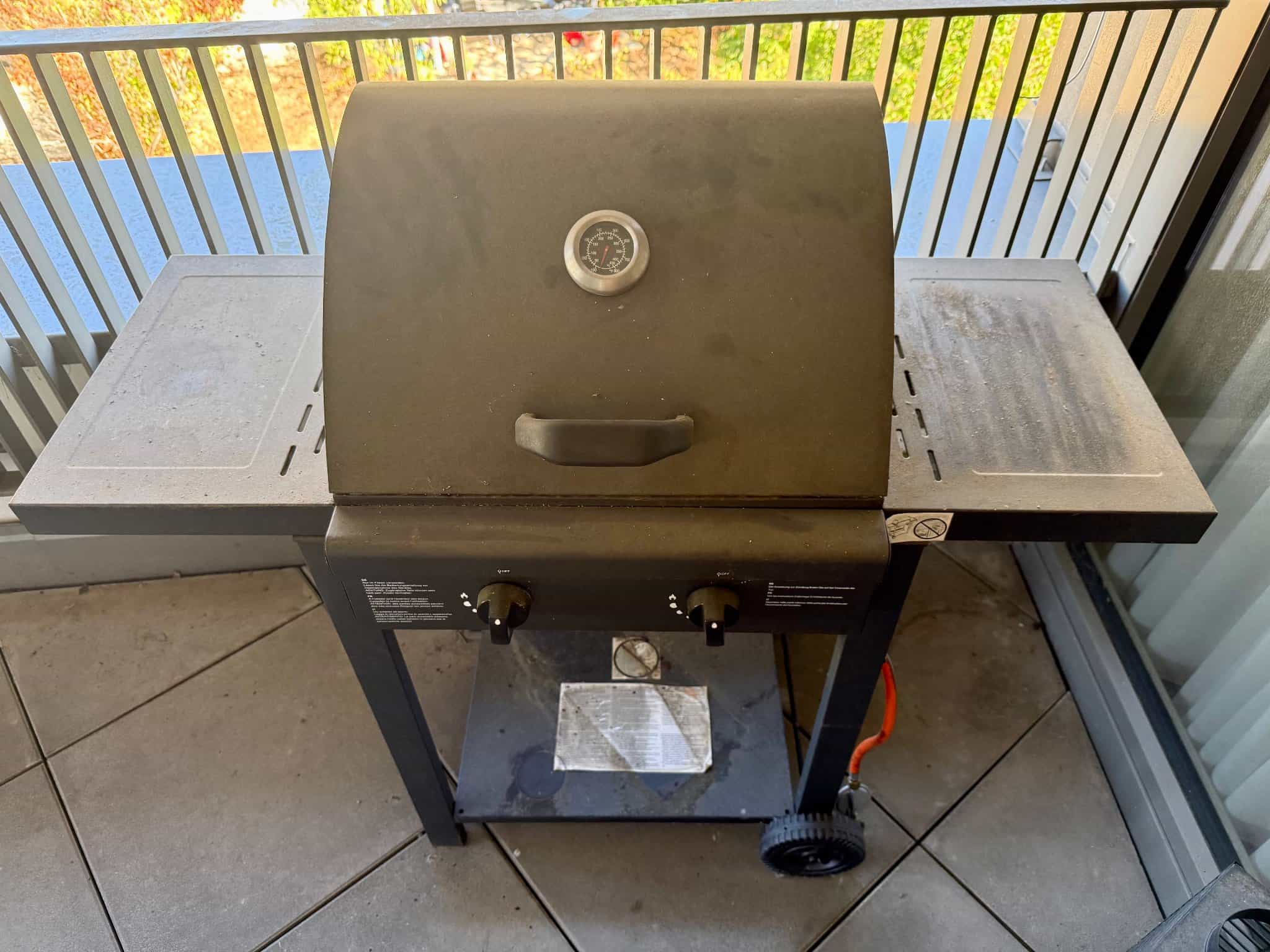Gasgrill 2-flammig, schwarz