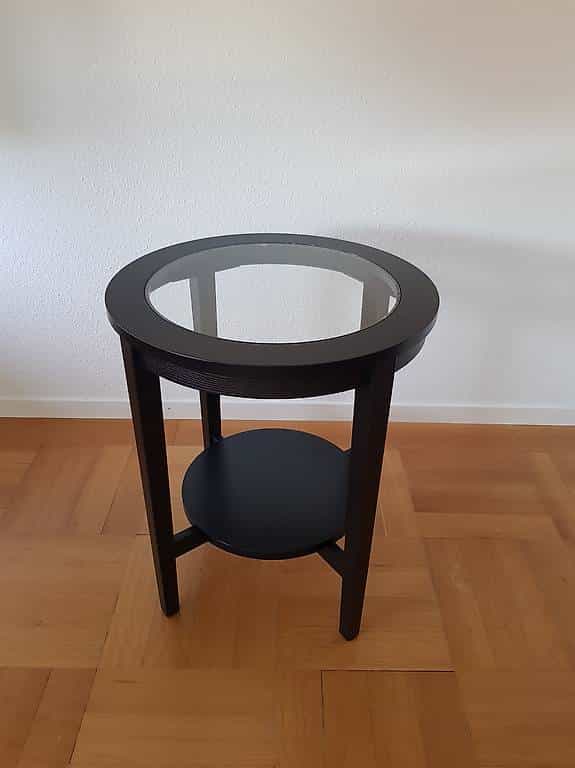 Beistelltisch Holz mit Glas Platte