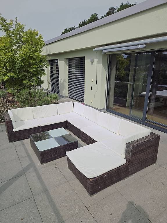 Gartenlounge ratan, braun, 8-teilig