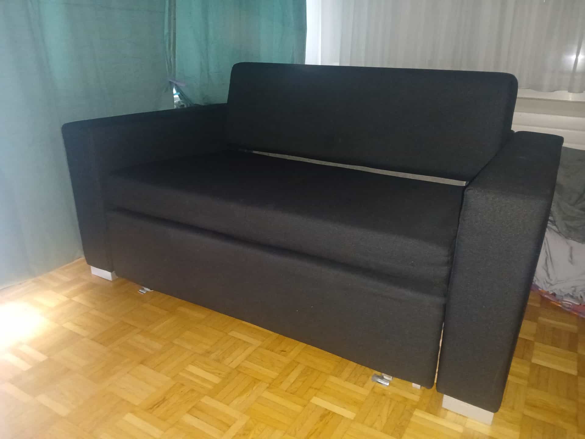 Schlafsofa, schwarz, 2-Sitzer