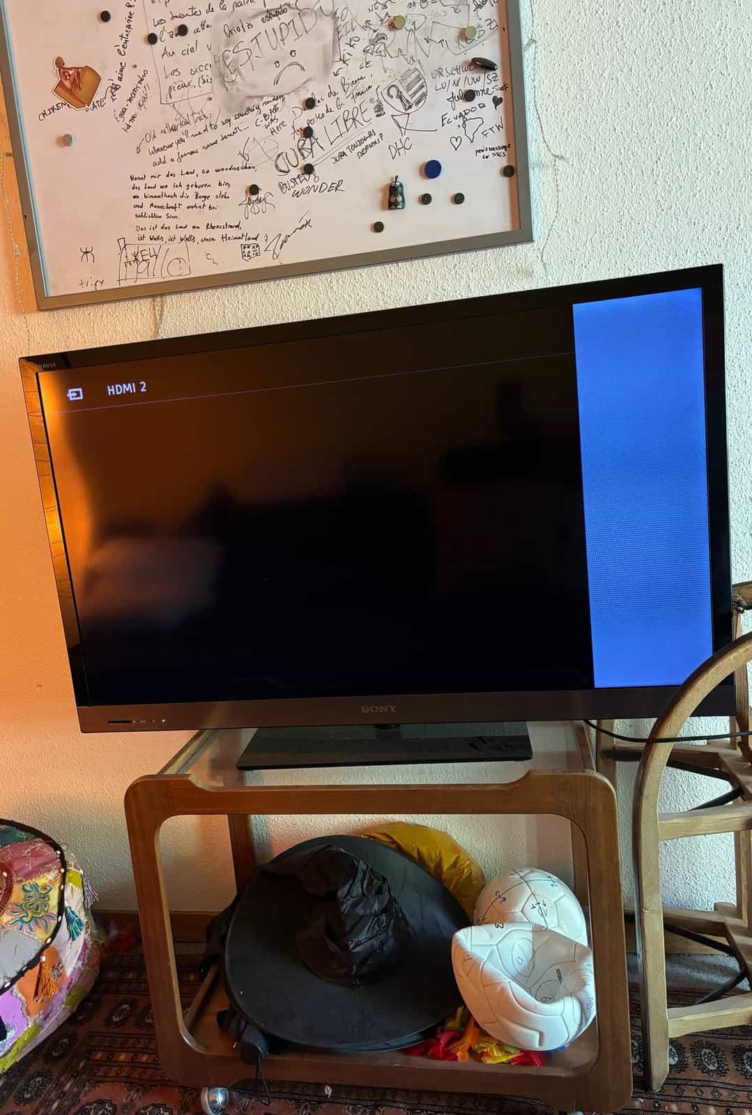 Sony-TV (rechte Seite defekt)