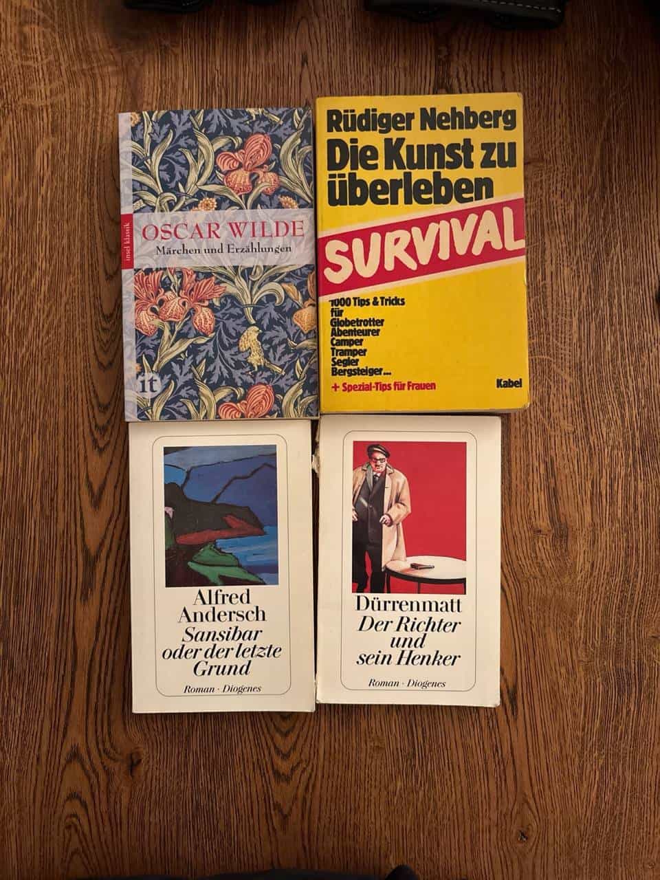 Diverse Bücher (Oscar Wilde, Survival, Andersch, Dührenmatt)