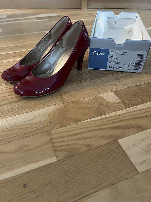 Gabor Pumps rot und grau.