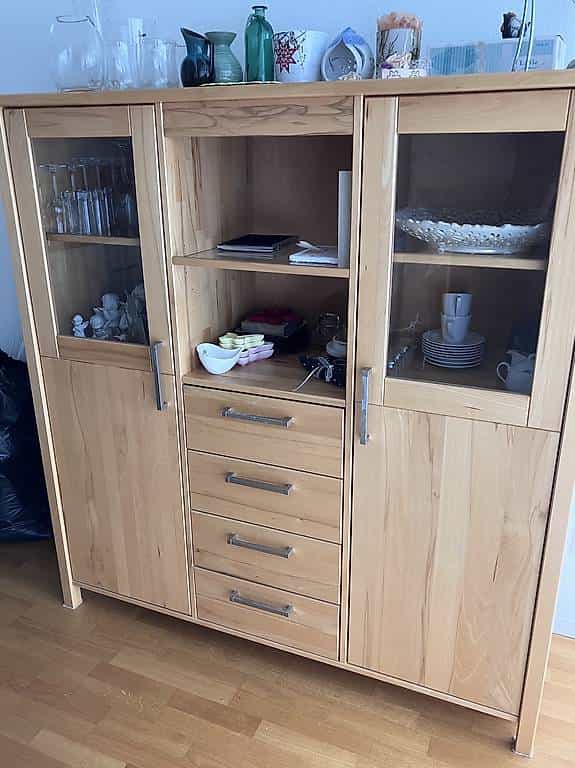 Vitrine Buchenholz massiv