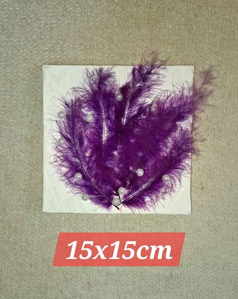 Acrylbild "violette Federn" auf Leinwand