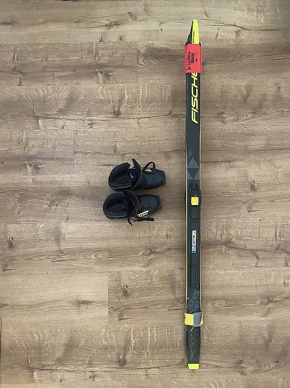 Kinderlanglaufski & Schuhe, klassisch Gr 120/30.5