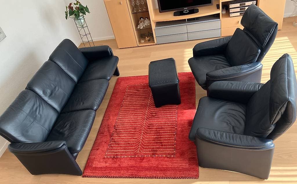 Lederpolstergruppe Farbe marin