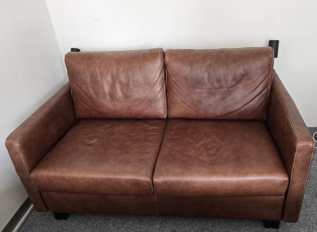 2-er Schlafsofa Leder braun - Ausziehbar mit Schlaffunktion
