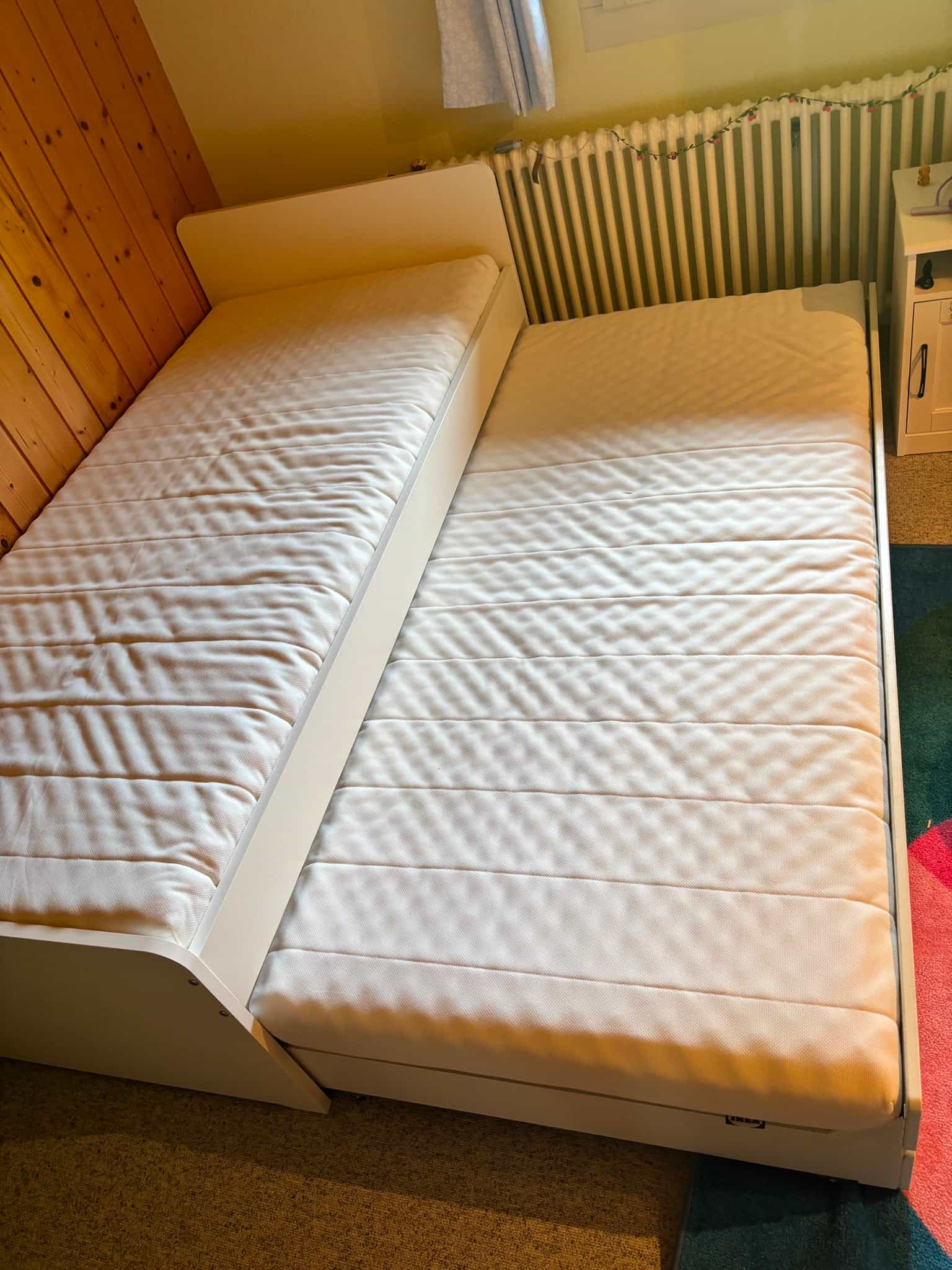 Free, giving away IKEA SLAKT kids bed. 4 years old. 2nd bed and drawers, mattress and slats.