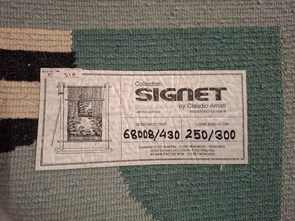 Signet Teppich, 250x300 cm, Design Claudio Arati, Top!