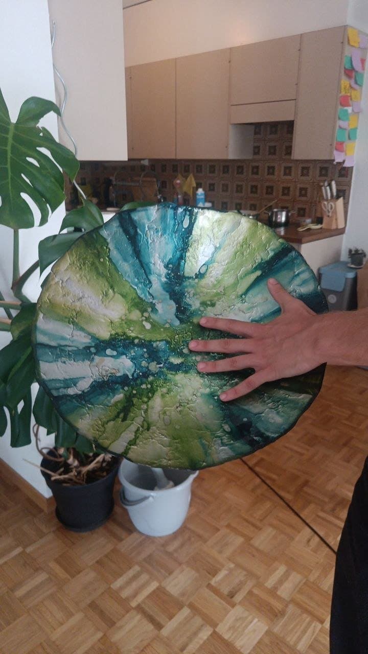 Grande feuille de Monstera peinte