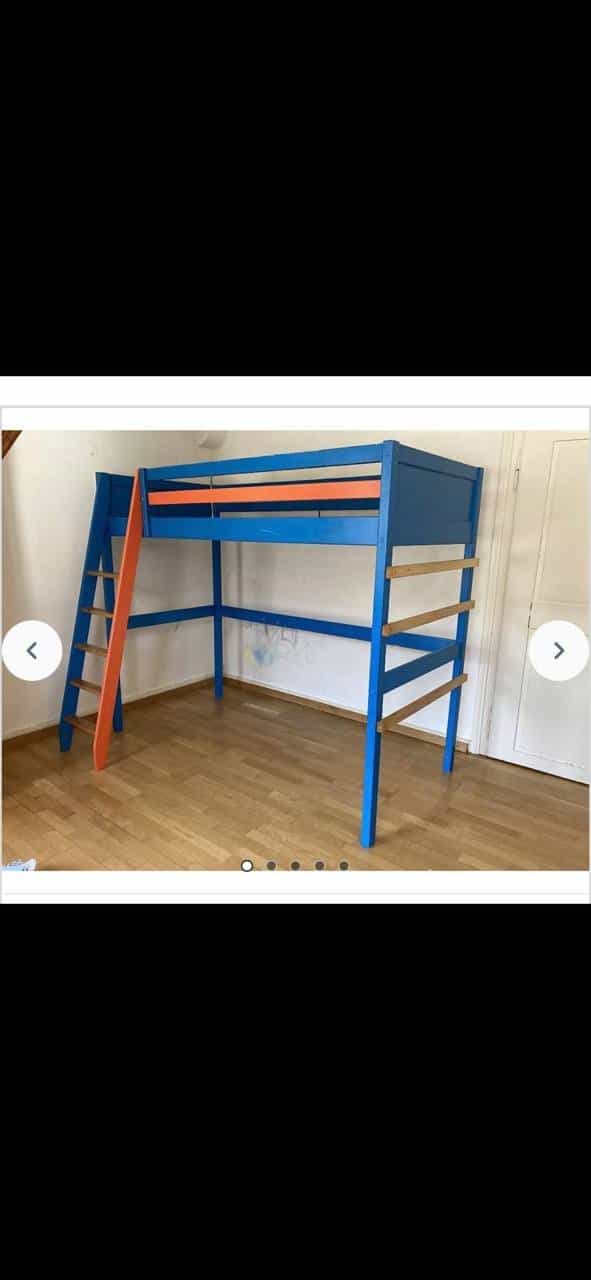 Hochbett blau/orange zu verschenken