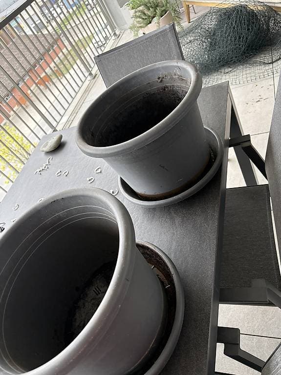 Blumentöpfe und Untersetzer