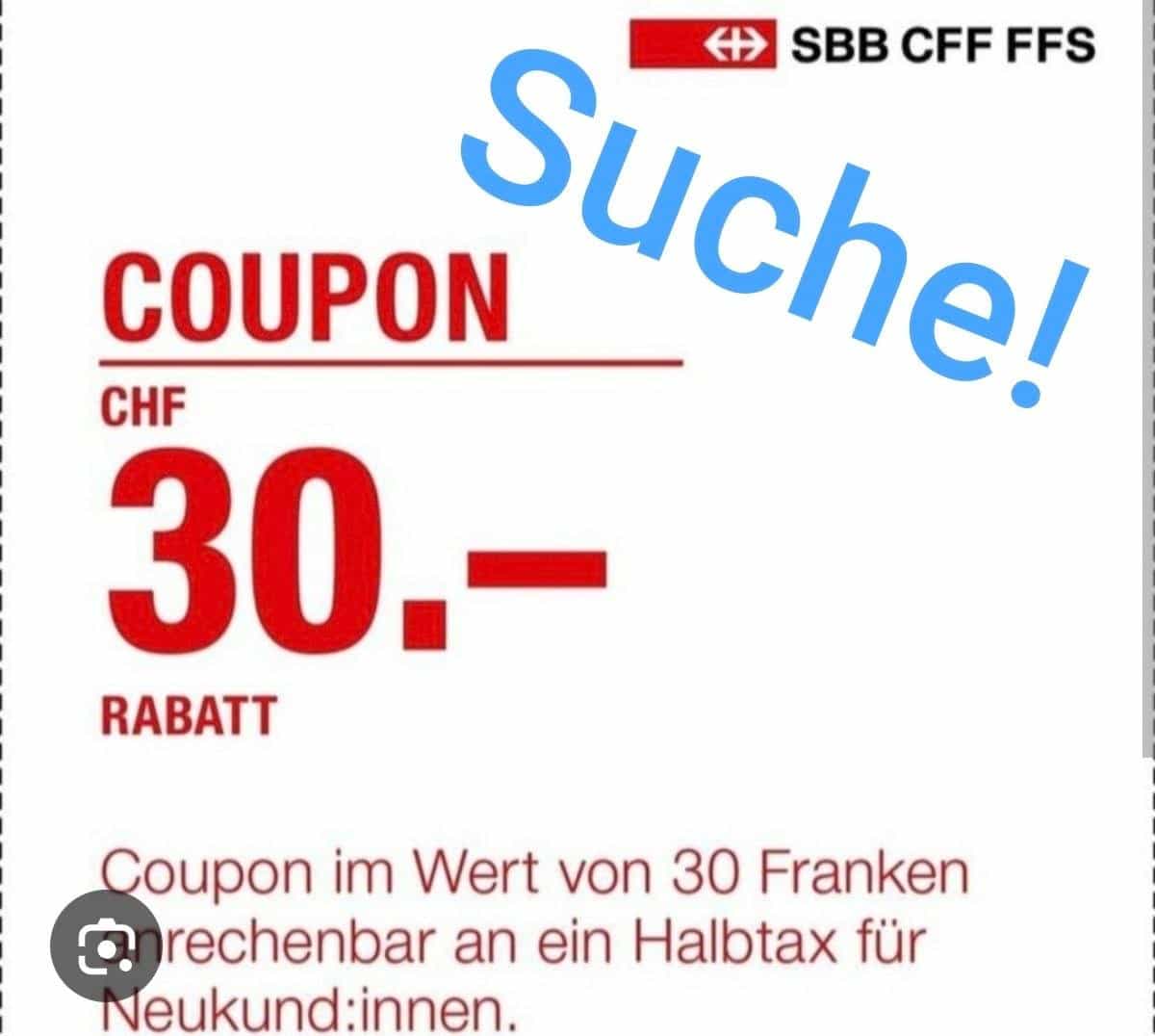 SBB Suchei Coupon CHF 30