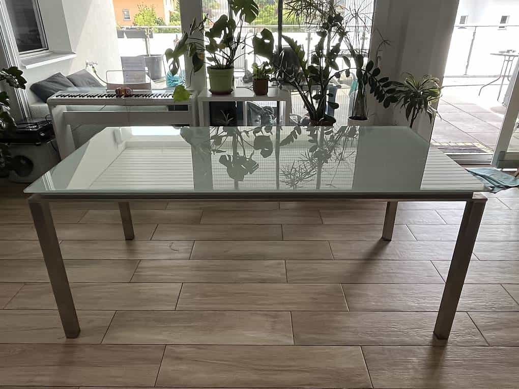 Table à manger en verre 180x90 cm
