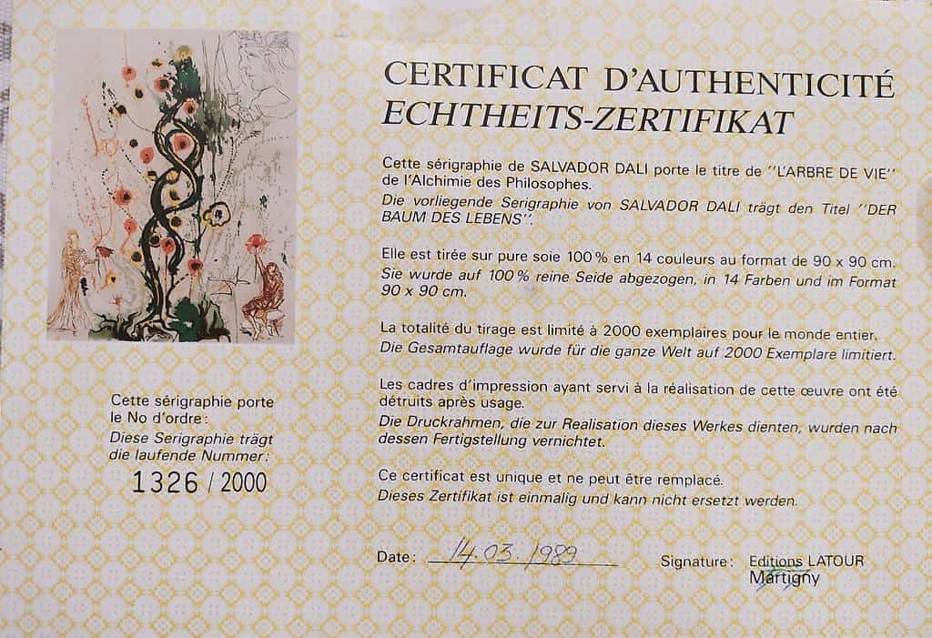 Salvatore Dali sérigraphie sur soie
