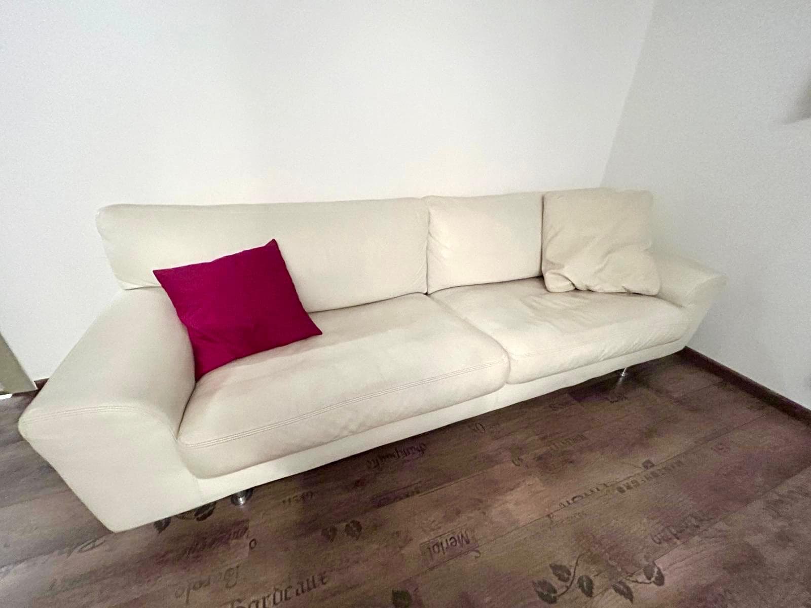 Ledersofa weiss
