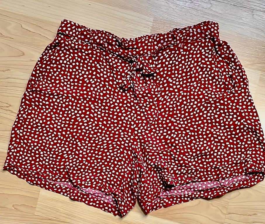 Lockere Sommerhose Baumwolle rot weiß gepunktet Gr. 38-40