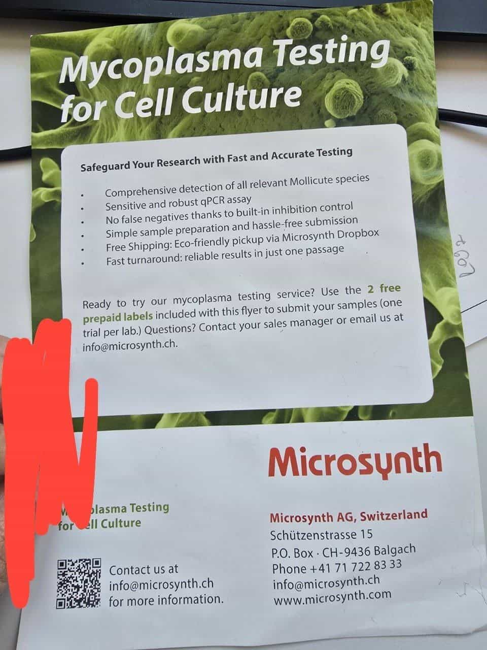 2 kostenlose Mycoplasma-Tests für Zellkultur