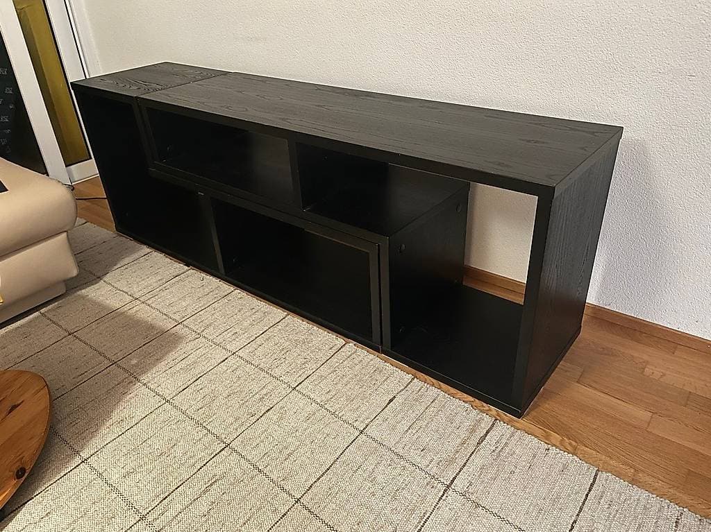 Wohnzimmersideboard schwarz - 2 Module