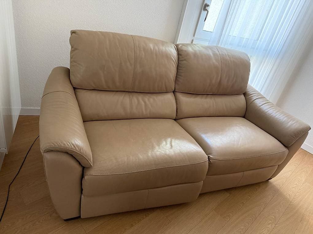 Leder-Sofa elektrisch verstellbar