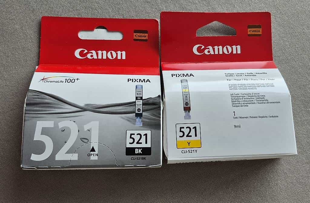 Canon 521 Druckerpatronen gelb und schwarz