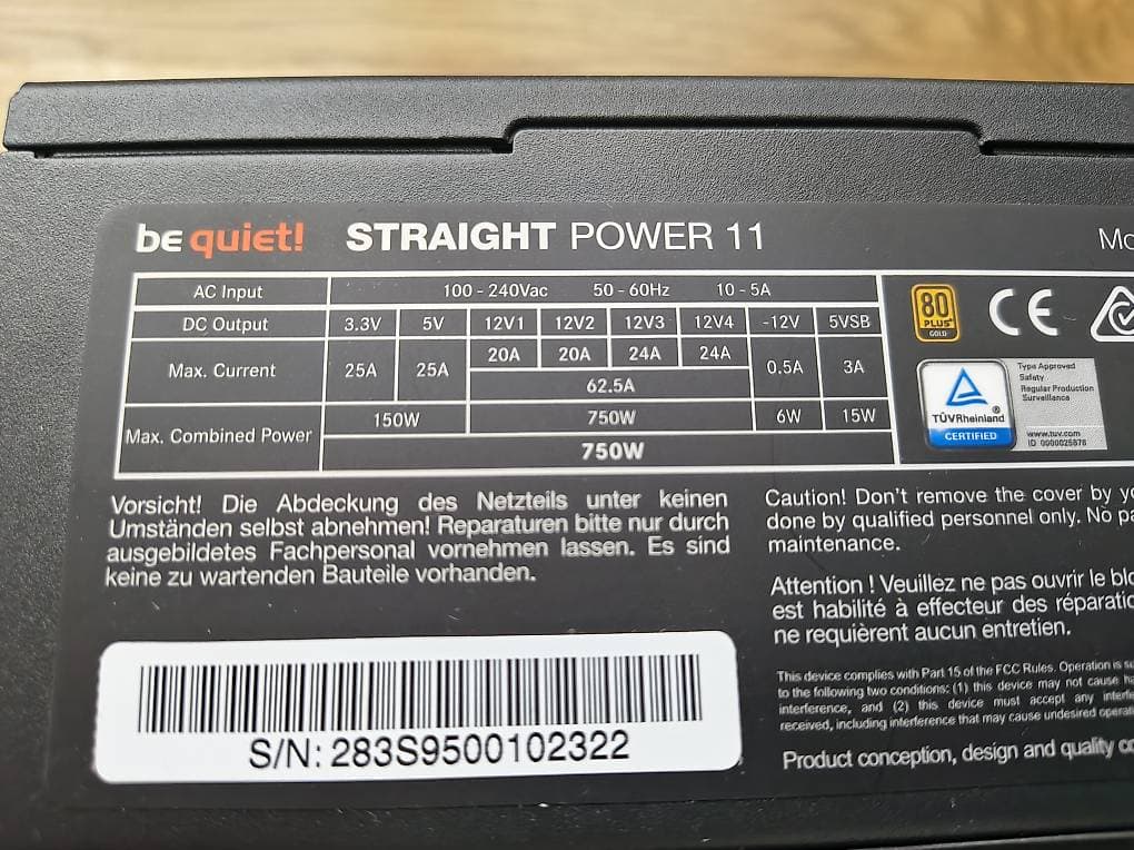 !!defekt!! Netzteil bequet! 750W mit Wackelkontakt