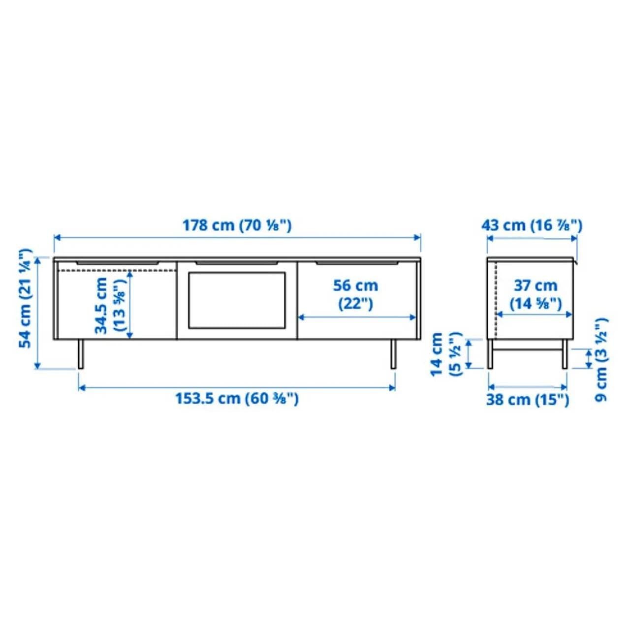 TV-Sideboard mit Glastur