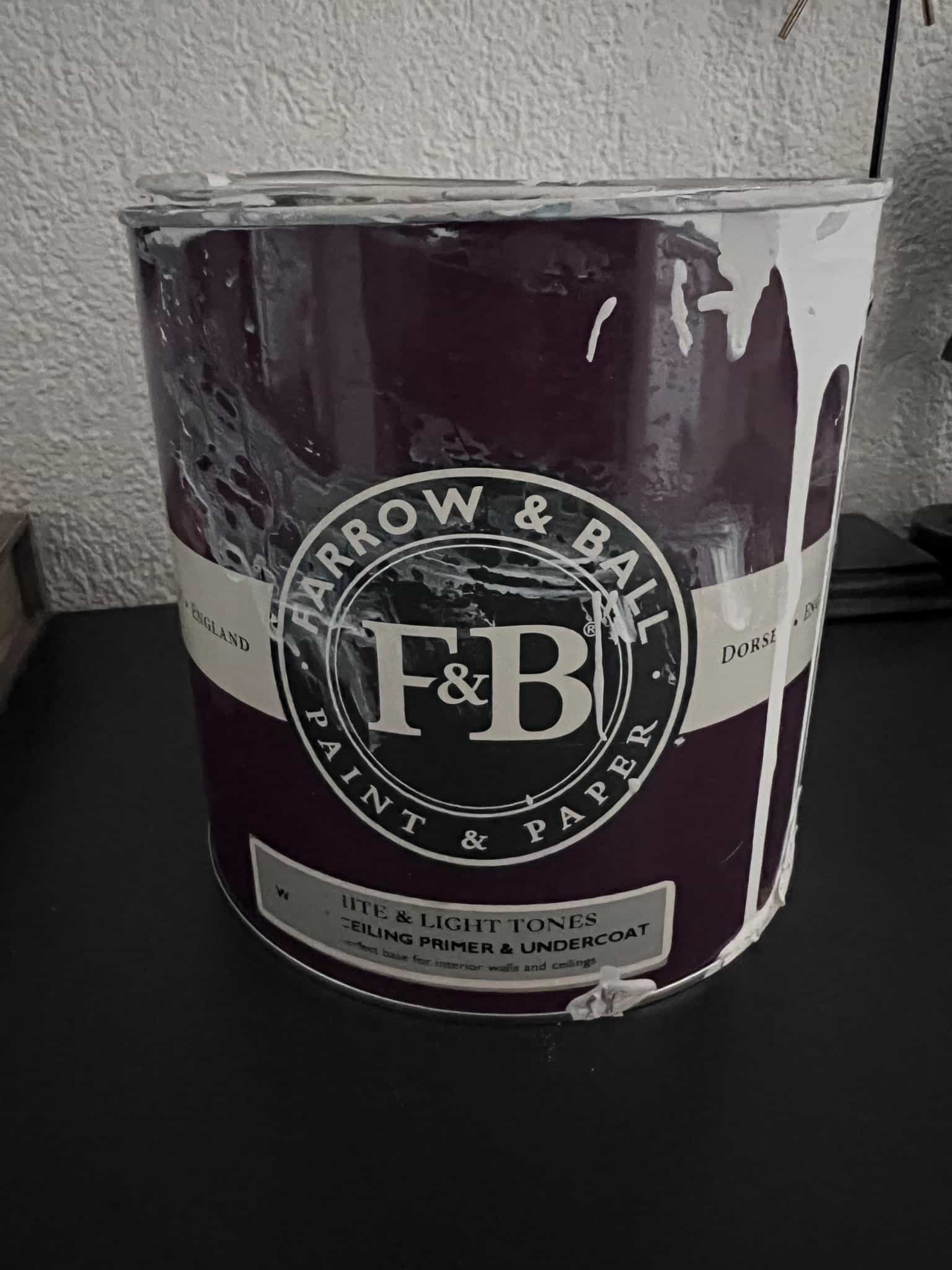 Farbe Farrow & Ball, weiss Grundierung, Dose