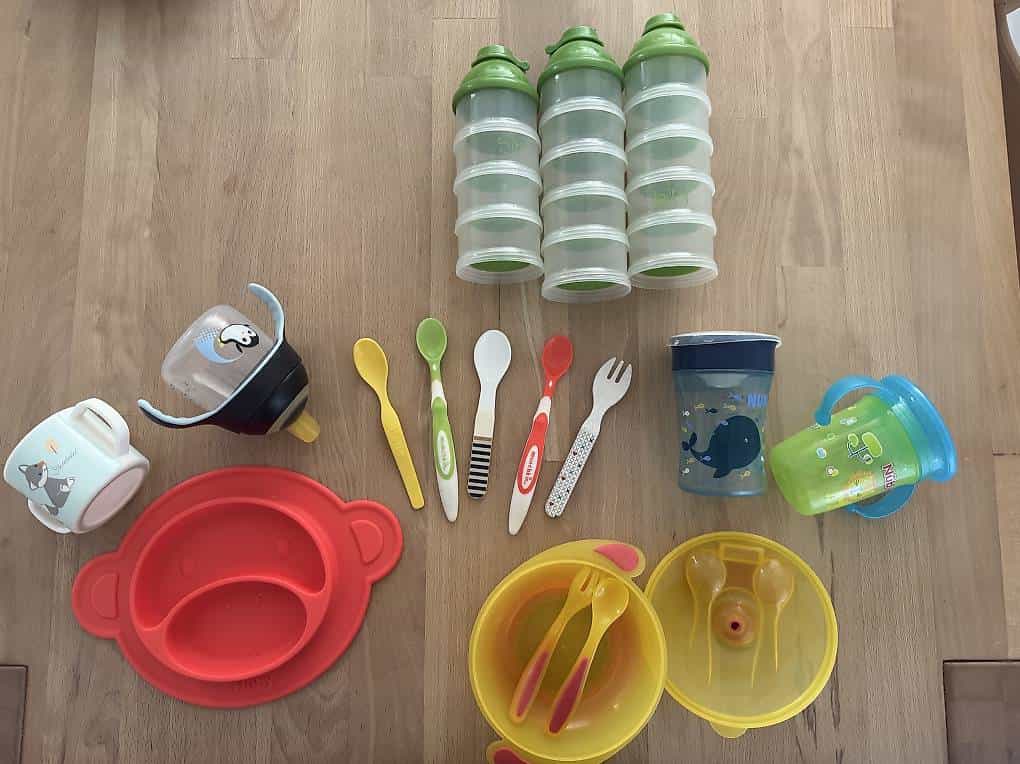 Babyteller, -becher, -löffel, Schoppenpulverbehälter