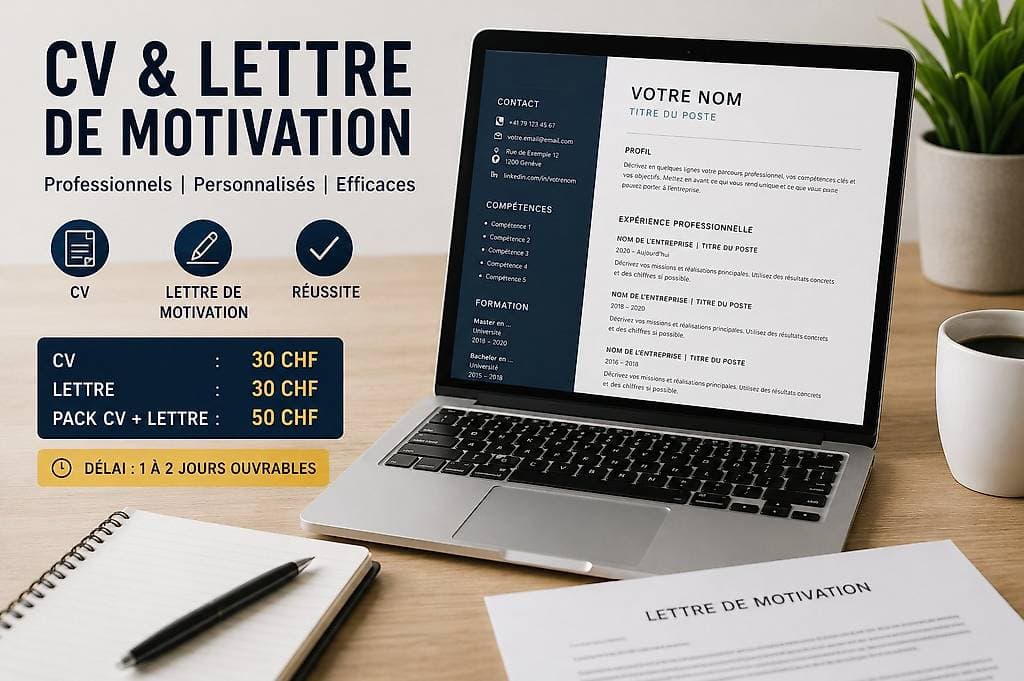 Service de rédaction de CV et Lettres de motivation