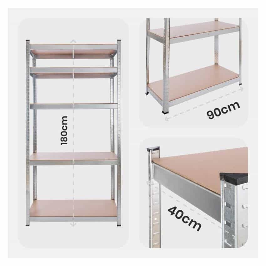 Schwertregal AREBOS 2er Set, grau/braun
