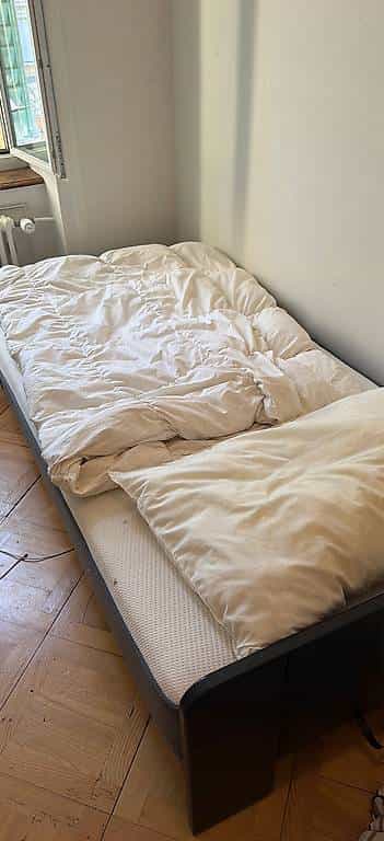 Casper Matratze, Bettgestell 100 x 200 schwarz, Lattenrost