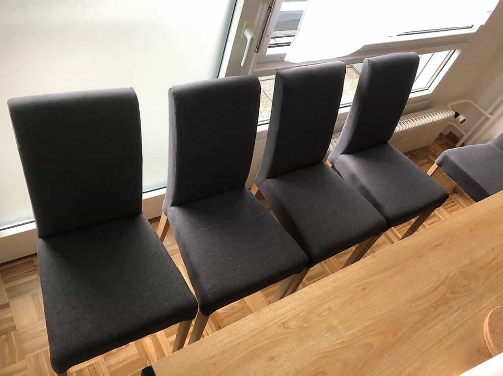8x Chaises Conforama LANA - Tissu gris foncé NEUVES