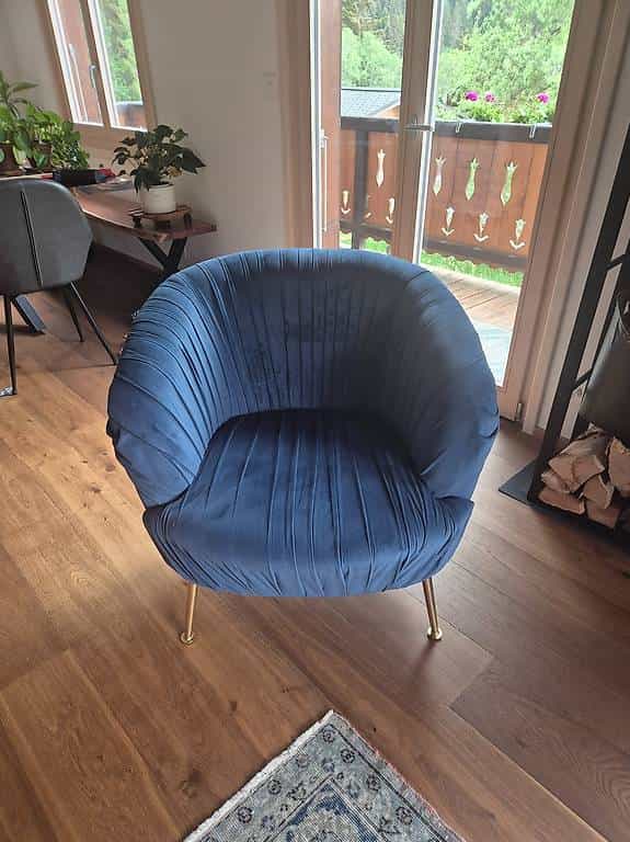 fauteuil bleu velours