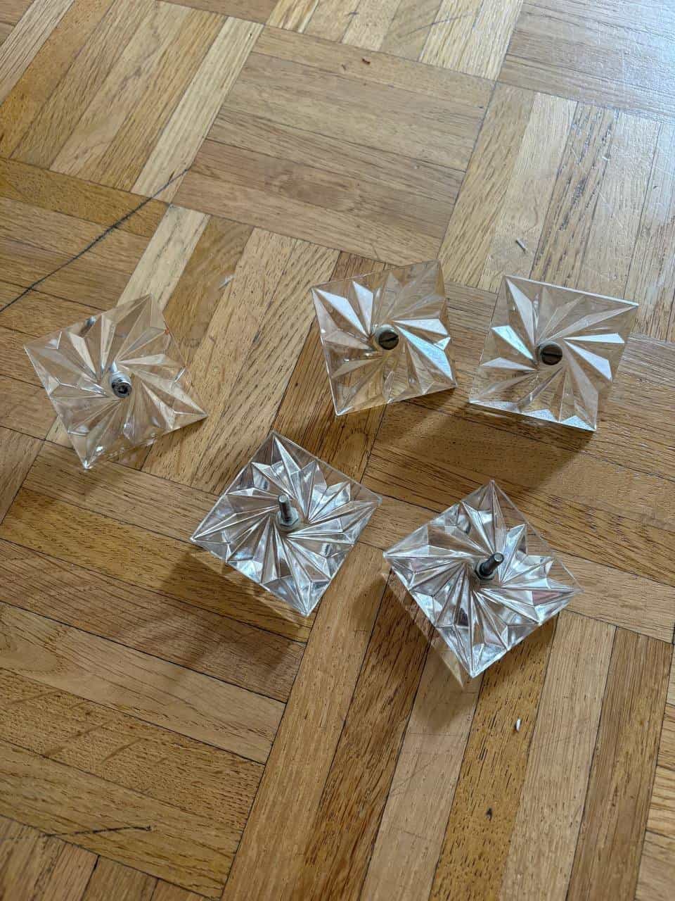 5 Glas Plättli - Kommodegriffe