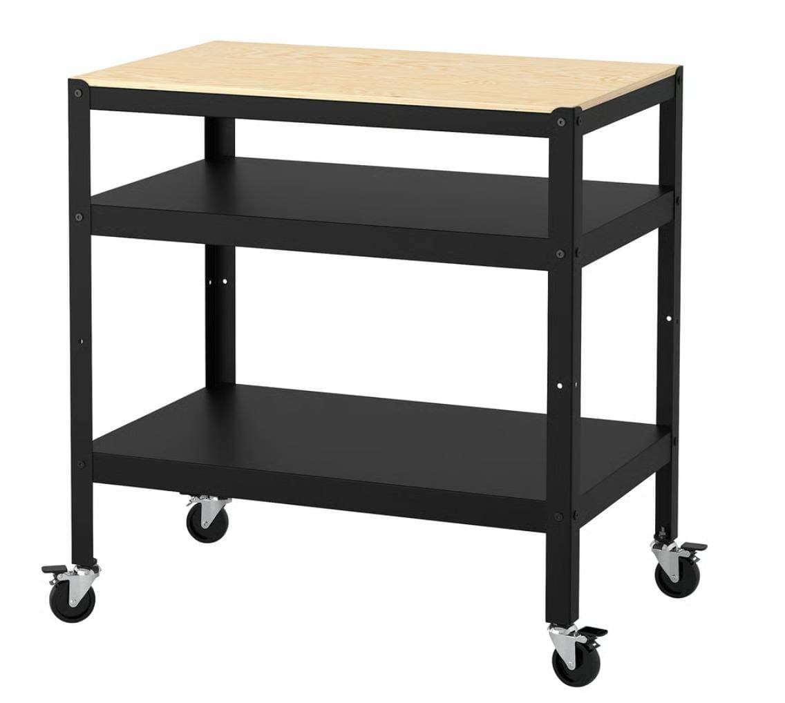 Ikea Werkbank BROR auf Rollen