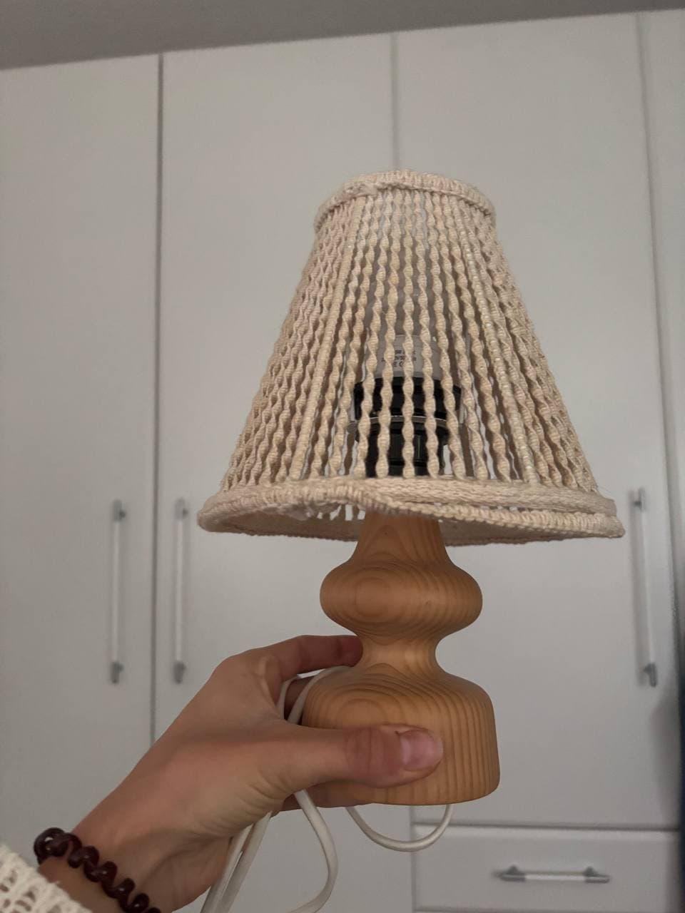 Vintage Lampe mit Seilschirm
