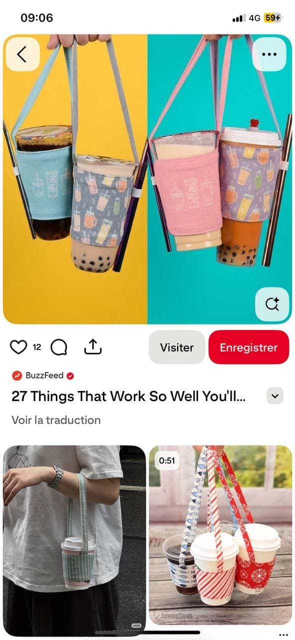 Haltertäschchen für Getränke