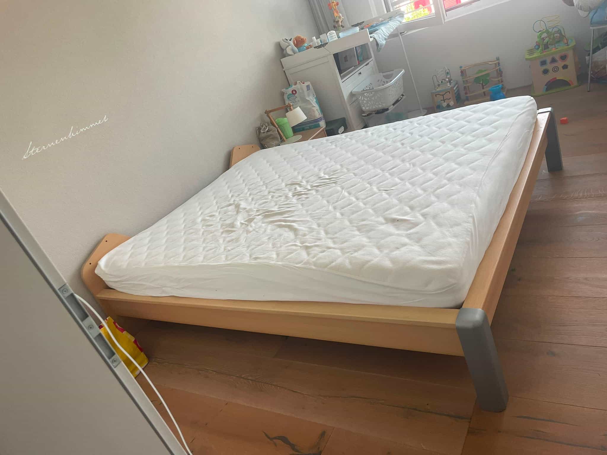 Bett Buche mit Matratze, 170x210